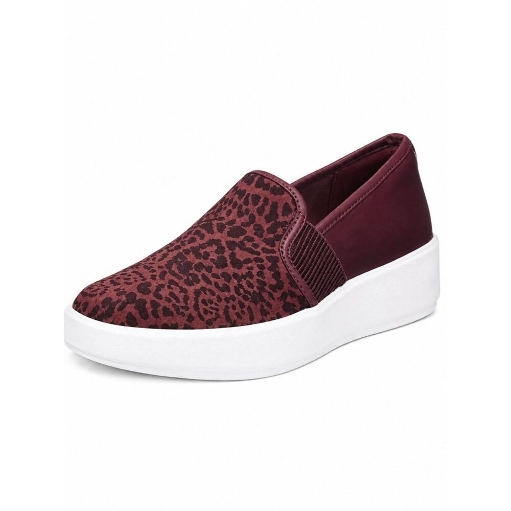 Clarks Layton Petal Trainers Dark Rose Leopard Print Sneakers Size 7W